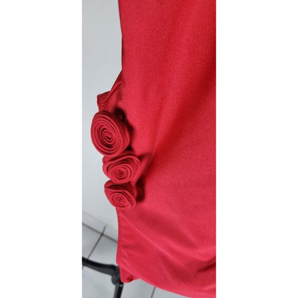 SAME LOS ANGELES One Piece Swimsuit Womens Color Red Large Flower - Picture 2 of 11